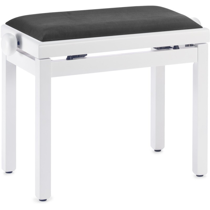 CLASSIC 20-BM-SKB banquette réglable pour piano numérique BLANC MAT -  dessus skaï blanc