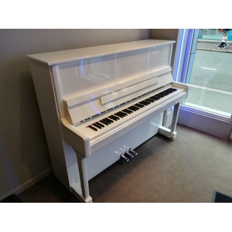 piano d'occasion feurich 122 blanc brillant