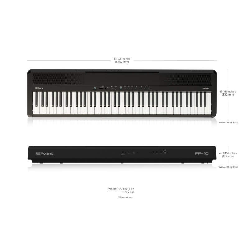 Dimensions piano numérique ROLAND FP40